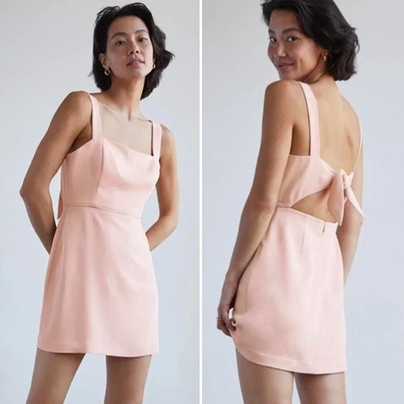 Wilfred Dresses & Skirts - Aritzia Wilfred Aperture Tie Back Dress Size XS Blush Pink Like New